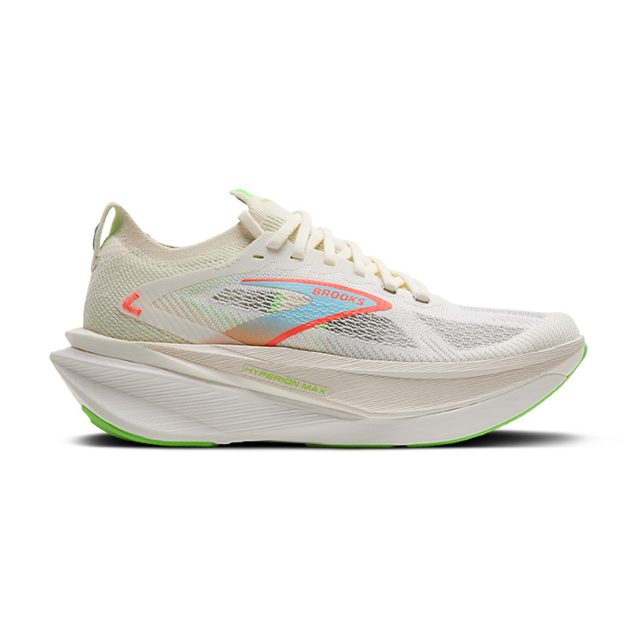 BROOKS Mens Hyperion Max 3 Coconut/Green Gecko/Pink Clay