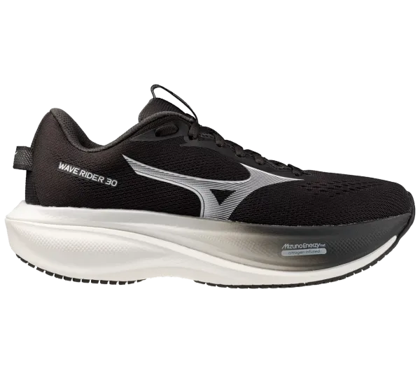 MIZUNO Womens Wave Rider 30 Black Sand/White